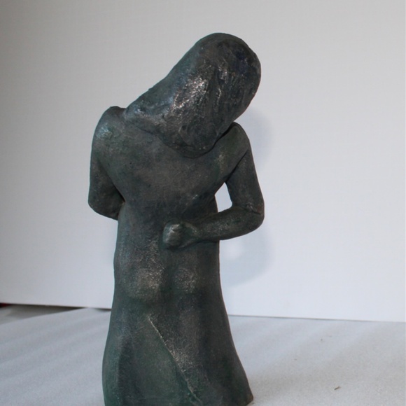 Sculpture of Pregnant Woman by Herman Wald  Mid Century Metallic Stoneware Clay - Picture 10 of 13